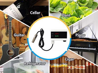 D'Virdeeler vum Wireless Alarmsystem fir Temperatur a Fiichtegkeet.