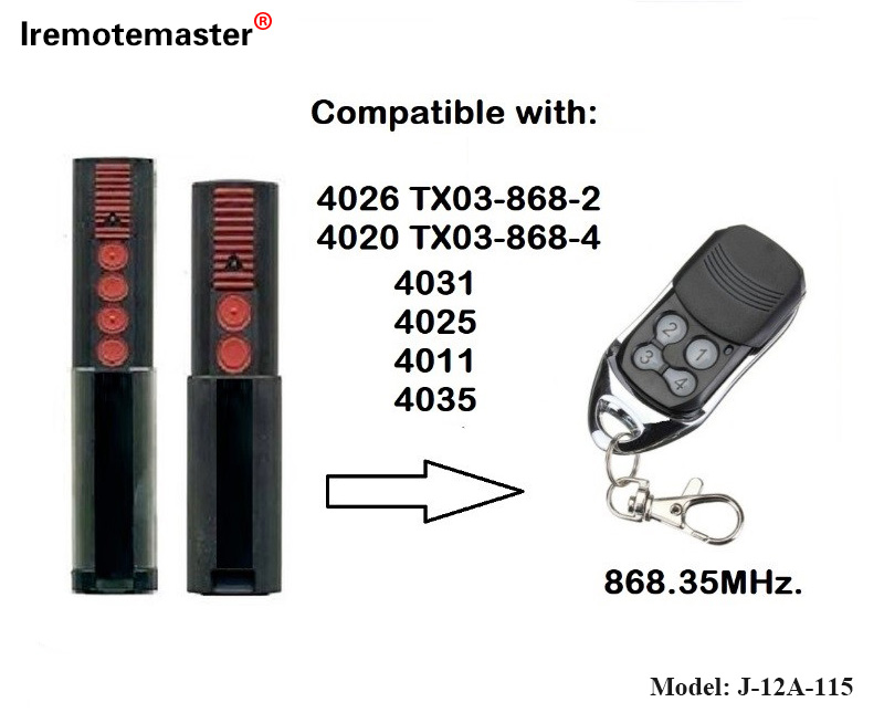 Fir 4020 4026 TX03-868-4 Fernsteierung 868mhz TX03-8-4 Rolling Code