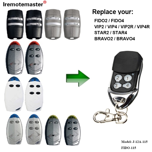 FIR FIDO2 / FIDO4 / VIP2 / VIP4 / VIP2R / VIP4R / STAR2 / STAR4 / BRAVO2 / BRAVO4 Garagetürfernauslöser 433.92 MHZ Rolling Code