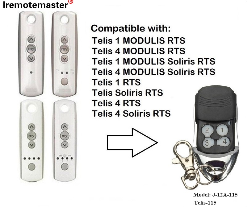 Fir Telis 1 RTS Telis Soliris RTS 4 RTS Garage Door Fernsteierung 433.42MHz